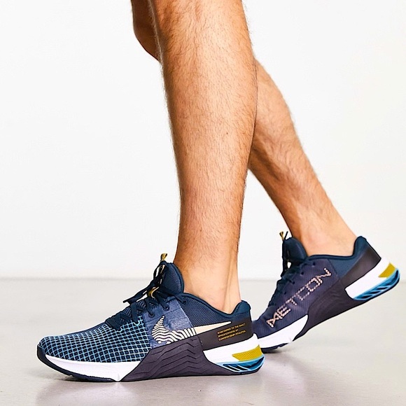 Nike Metcon 8 Training Gym Shoes Armory Navy Arctic Orange DO9328-401 - Picture 3 of 16